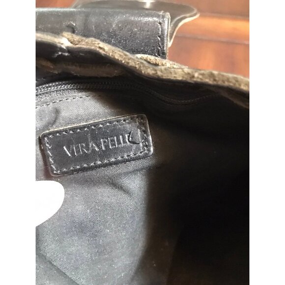 Vera Pelle Black Embossed Leather Purse Crossbody Bag - Picture 4 of 12